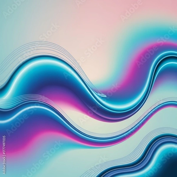 Obraz Iridescent fluid waves