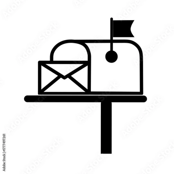 Obraz mailbox icon vector on white background