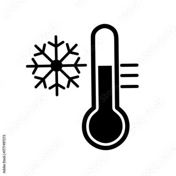 Obraz cold temperature icon vector on white background