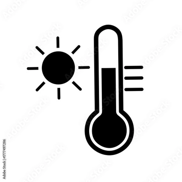Obraz hot temperature icon vector on white background