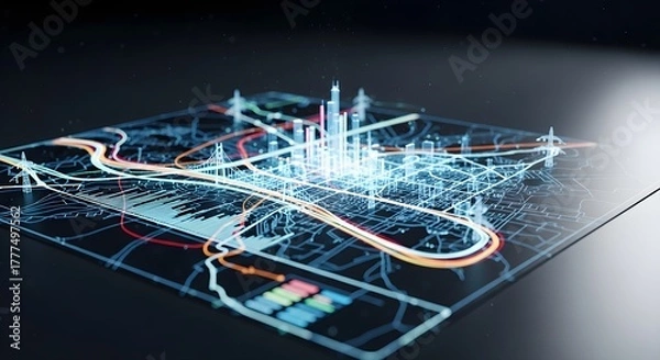 Obraz Smart City Digital Technology Futuristic Urban Planning