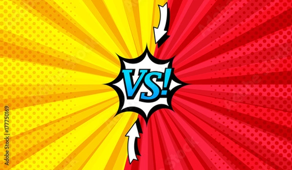 Obraz Comic versus bright horizontal background