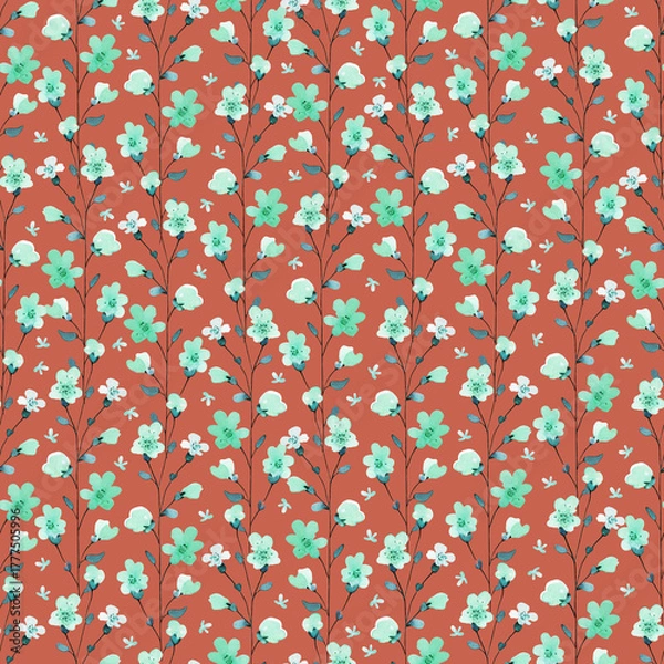 Obraz Delicate floral pattern with soft colors creating a serene atmosphere in interior design