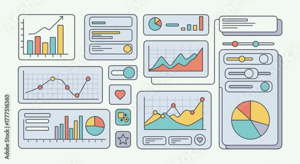 Fototapeta Data Visualization Elements and Infographics for Business Analytics.
