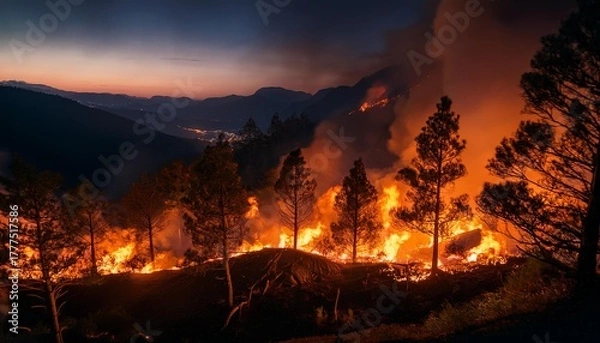 Obraz fire in the forest