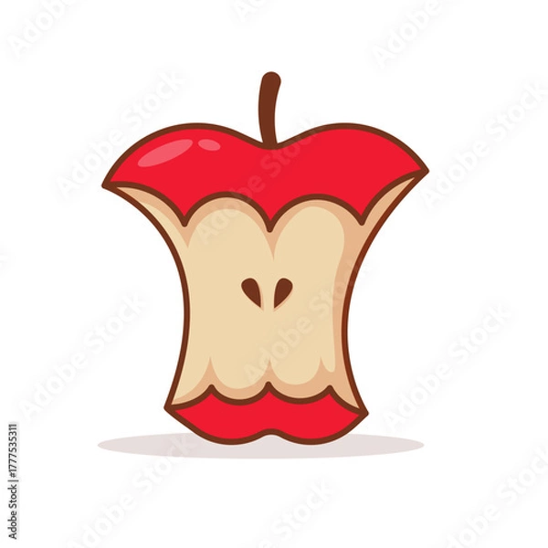 Obraz apple core vector illustration flat clipart