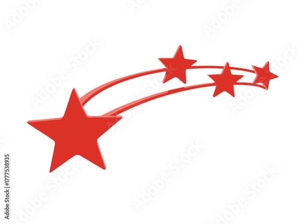 Fototapeta Red stars streak across a white background in a festive design