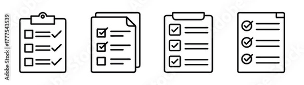 Fototapeta Checklist clipboard task management to do list project planning workflow vector icon design