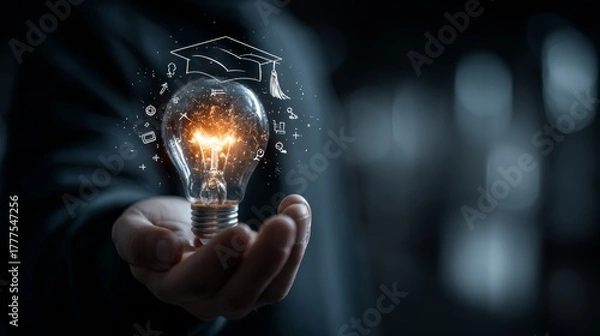 Fototapeta Illuminating Ideas and Innovation Sparking Brightness and Knowledge