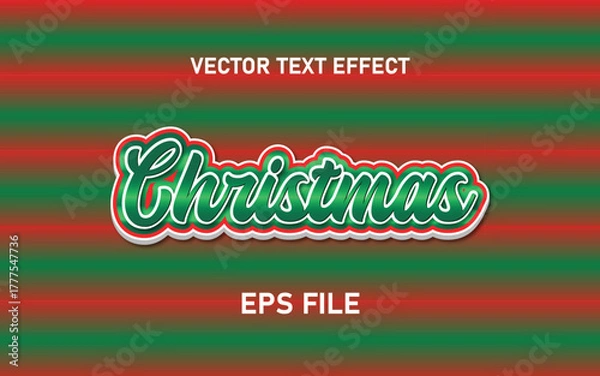 Obraz Christmas text effect with stripe background