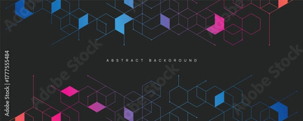 Fototapeta Graphic design element and abstract geometric background.	