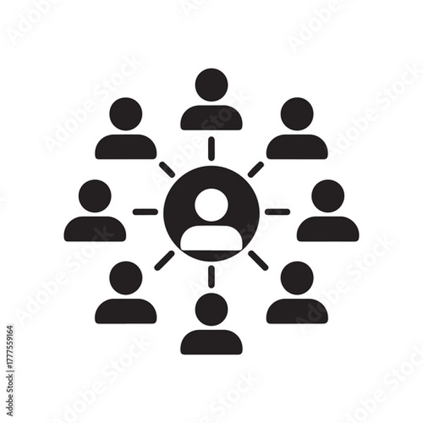 Fototapeta Remote work collaboration solid icon