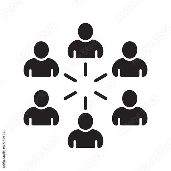 Fototapeta Remote employee cooperation solid icon