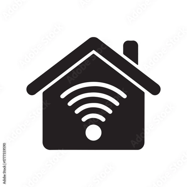 Fototapeta Home automation internet solid icon