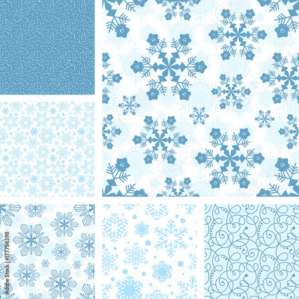 Fototapeta Snowflake patterns collection