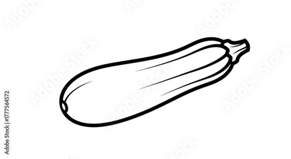 Obraz A simple black and white illustration of a single zucchini.