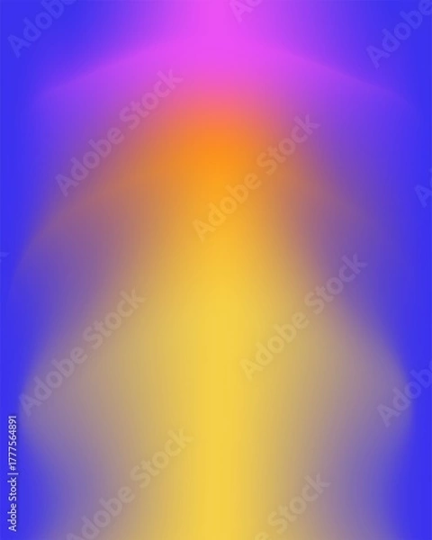 Fototapeta Soft Gradient blue pink and yellow elegant simple background poster banner wall paper texture vibrant wave blur template