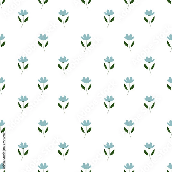 Obraz seamless floral pattern with blue flowers 