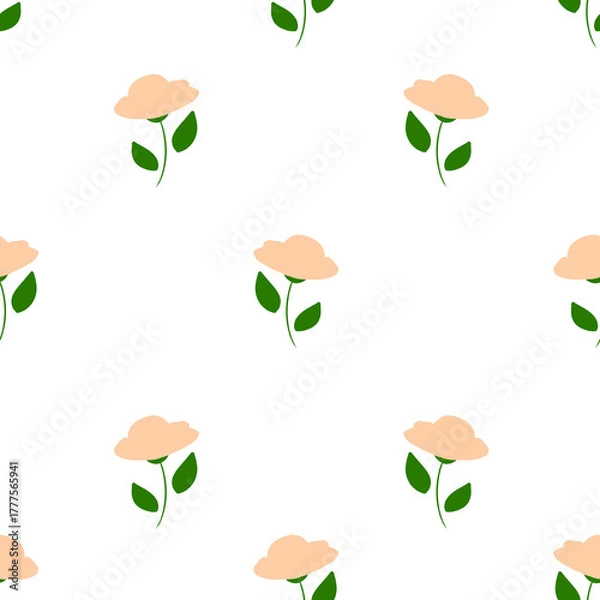 Fototapeta seamless pattern with cute flowers 