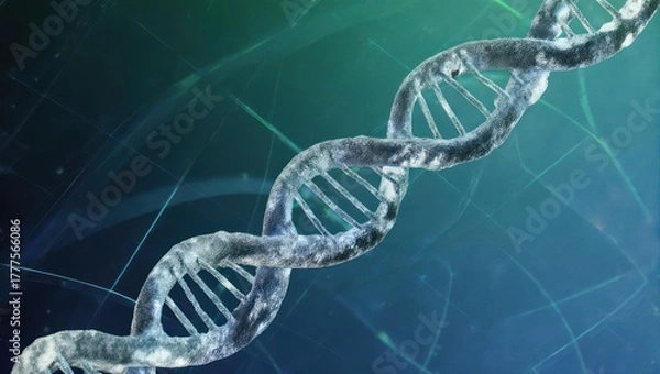 Fototapeta DNA Double Helix Structure - A Detailed Scientific Visualization.