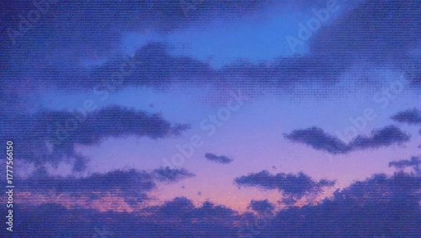 Fototapeta Dramatic Dusk Sky with Clouds and Soft Light.