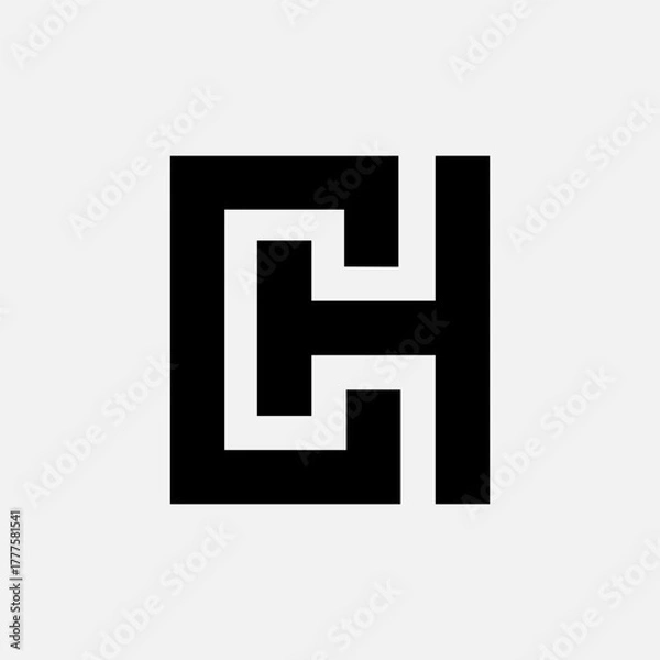 Fototapeta Letter CH initial creative unique new monogram logo