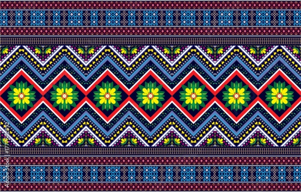 Fototapeta Aztec ethnic background design vector with a seamless pattern. Traditional motifs are illustrated. Element of a seamless pattern template