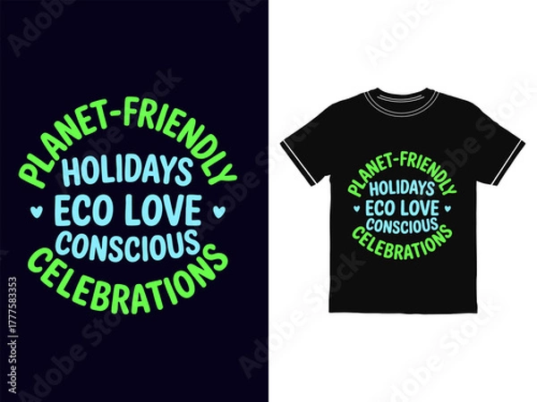 Obraz Fashion design concept: a black cotton t-shirt template for vector print illustration of casual apparel