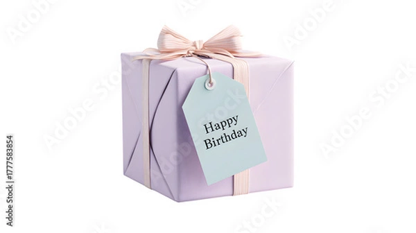 Fototapeta Birthday Gift Presentation, isolated on transparent background