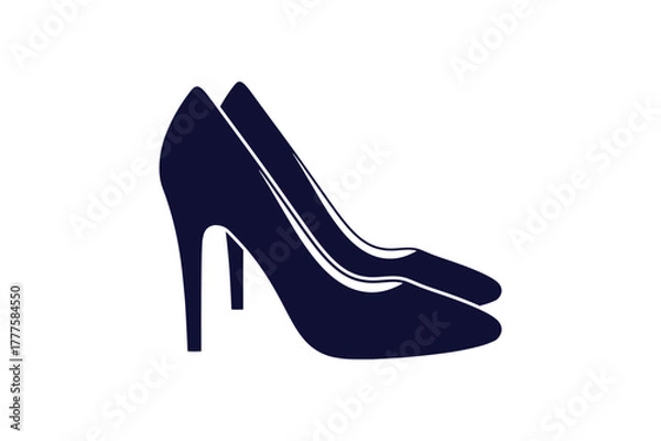 Fototapeta Elegant minimalist high heel shoe vector illustration in single color
