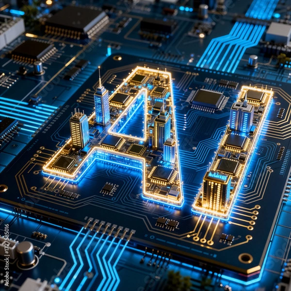 Obraz The Micro-Metropolis of Processing Power