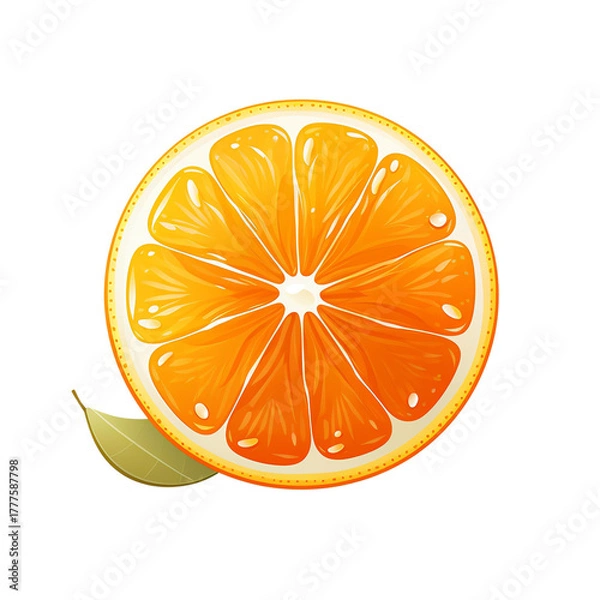 Fototapeta Freshly sliced orange showcasing vibrant colors and juicy segments, perfect for healthy recipes and vibrant dishes.