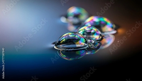 Fototapeta Iridescent Soap Bubbles – Close-Up Abstract with Colorful Reflections and Soft Focus