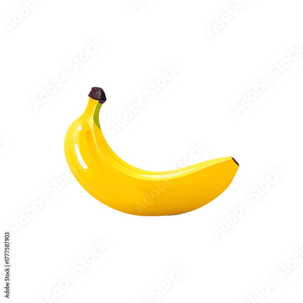 Obraz A vibrant yellow banana, symbolizing freshness and health, perfect for culinary and nutritional themes.