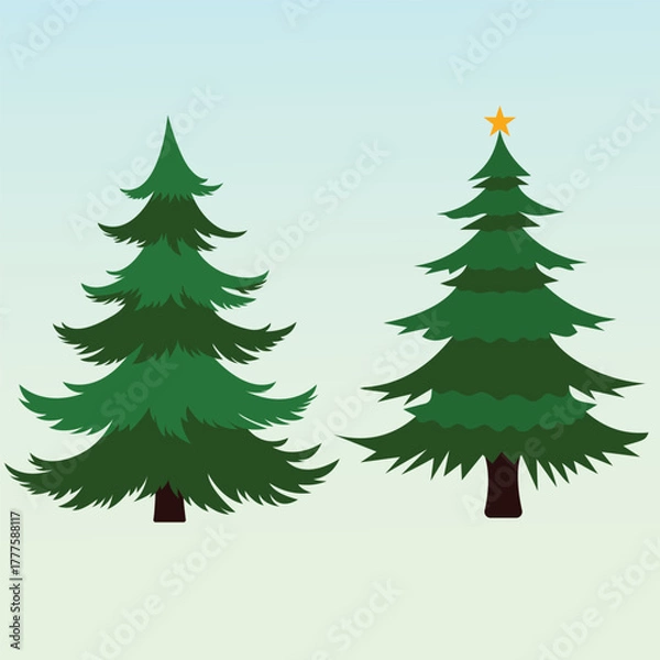 Obraz Realistic Christmas Tree Vector Illustration
