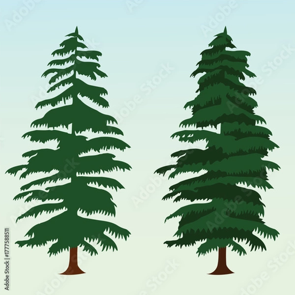 Obraz Realistic Christmas Tree Vector Illustration