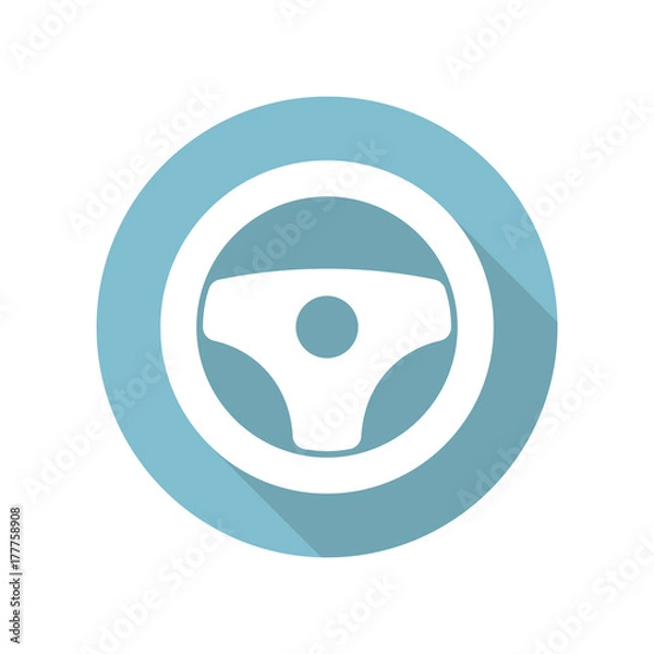 Obraz Steering wheel flat design icon vector