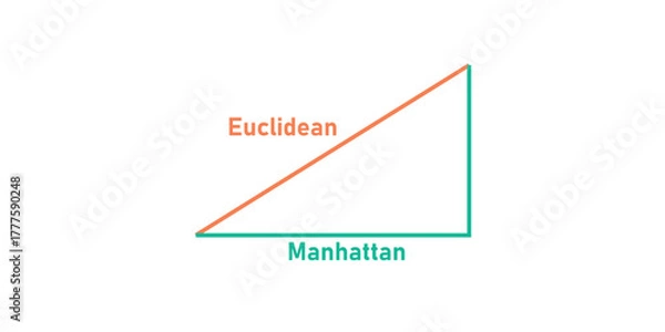 Obraz Euclidean and Manhattan Distance in Mathematics.