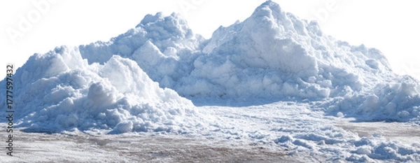 Obraz Piled snow winter cold outdoors texture create calm winter mood over cleared ground