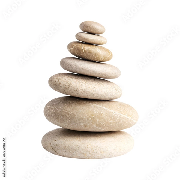 Obraz Stack of Smooth Stones for Meditation Clipart PNG.