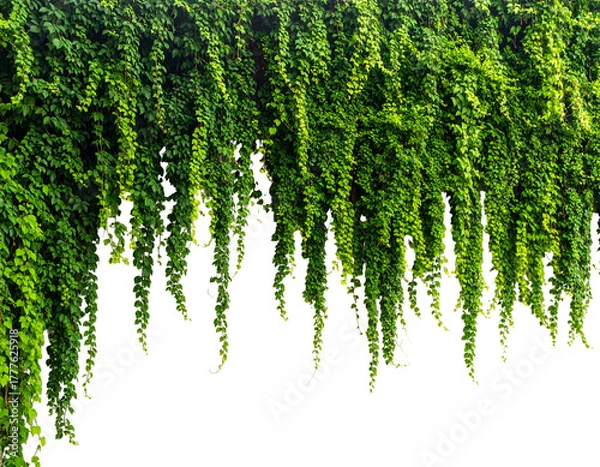 Fototapeta Lush green vines cascade down, creating a natural curtain