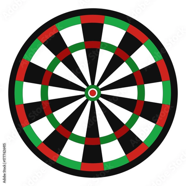 Obraz Dartboard Design. Colourful Target Illustration. Aim and Precision Concept in Flat Art Style