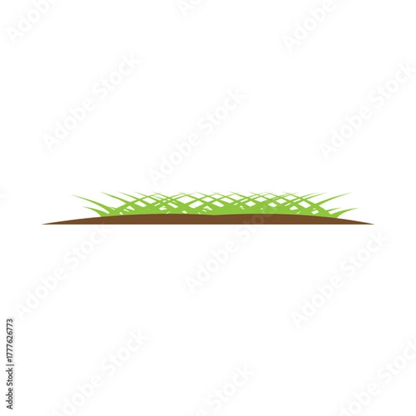 Fototapeta grass logo icon illustration flat