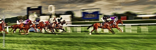 Obraz Pferderennen Finish