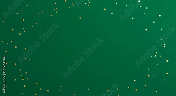 Obraz Elegant Dark Green Background with a Golden Star Border