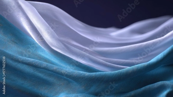 Obraz Elegant Folded Silk and Organza Textures Captured in Motion with Fluidity and Grace