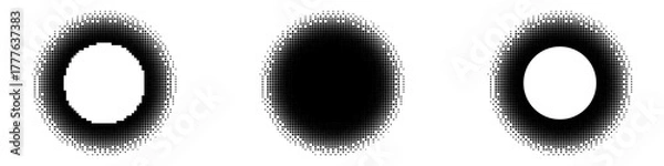 Obraz Black and white pixelated patterns forming an abstract design, ideal for modern banner layouts.