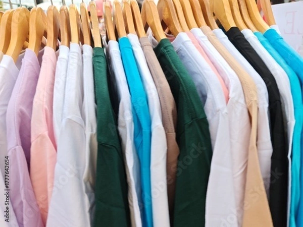 Fototapeta row of solid t shirts