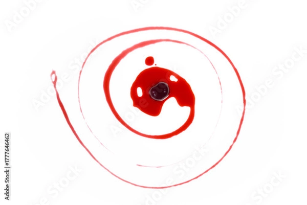 Fototapeta Cherry spiral with central berry - molecular genesis and symbolic motion