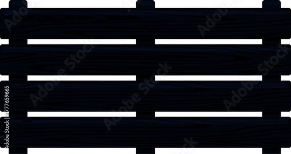 Obraz Black wooden pallet texture vector illustration